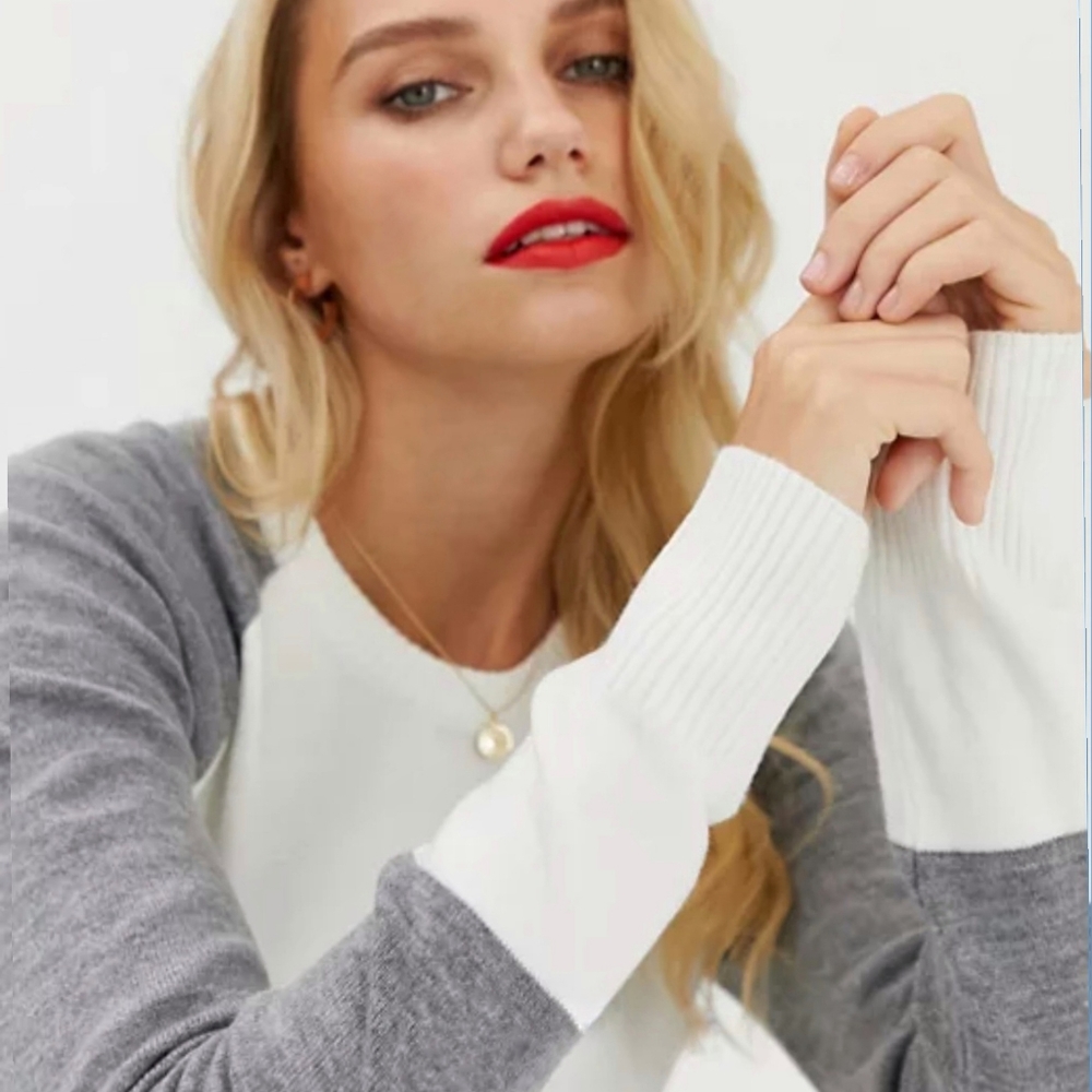 French Connection Colorblock Raglan Knit Sweater - image 6